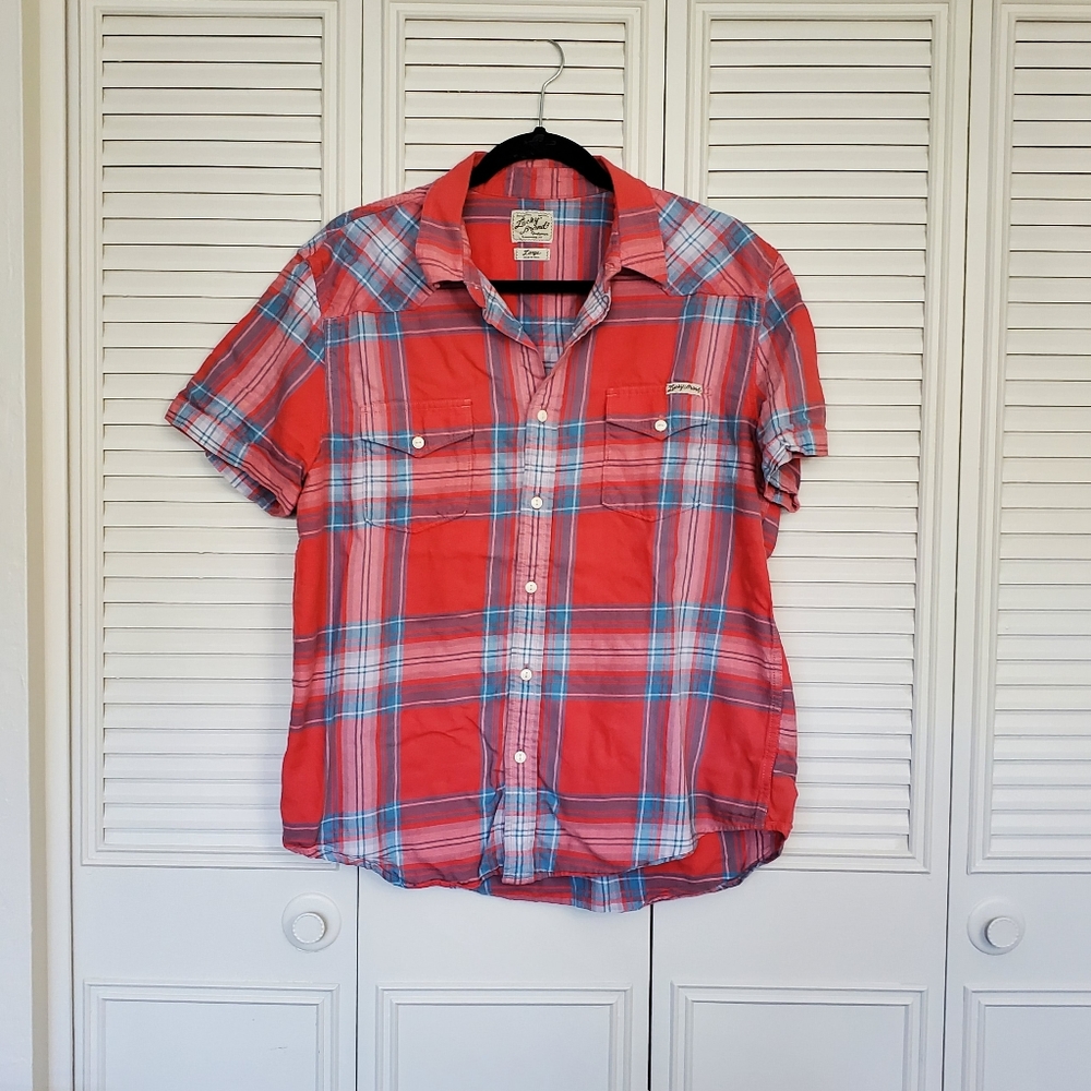 Men's Vintage Plaid Lucky Brand Button Down